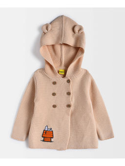 Mi Arcus - Solid Knitted Full Sleeve Hooded Cardigan for Kids