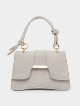 Styli - Grey Textured Handheld Bag and Detachable Strap