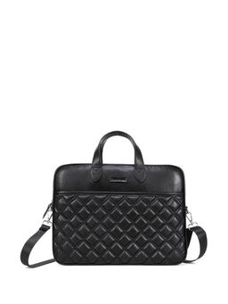 ABELARDO DE MODA - Black Solid Laptop Bag and Detachable Strap