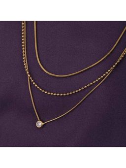 Palmonas - Golden Layers With Stone Necklace for Womens Waterproof & Anti-Tarnish