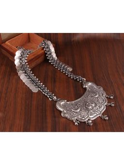 VIRAASI - Silver Oxidised Long Necklace
