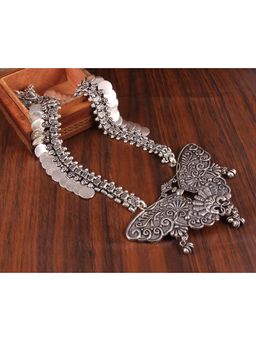 VIRAASI - Silver Oxidised Long Necklace