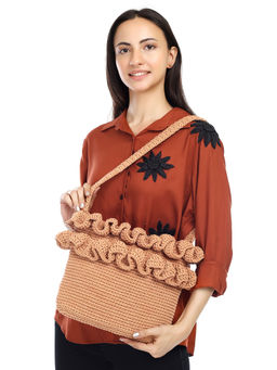 ITIHASIKALA - Ruffle Crochet Hand Bag
