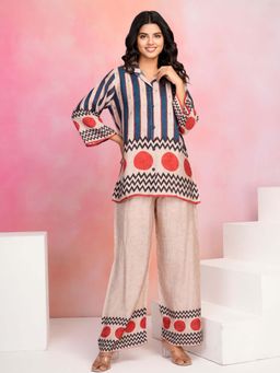 KAFTANIZE - Women Multi-Color Cotton Blend Printed Co-Ord (Set of 2)