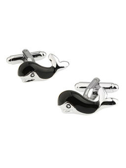 The Tie Hub - Whale Fish Black Cufflinks
