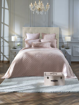 PLUCHI - Aarya Embroidered Cotton Polyester Filled Bedcover with 2 Pillow & 3 Cushion Covers (King)