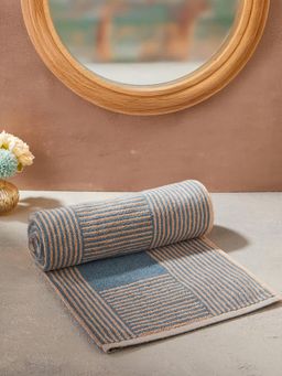 Fabindia - Teal Ladder Stripe Pile Cotton Towel