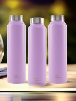 The Better Home - Purple Stainless Steel Water Bottles (Pack Of 3)