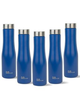 The Better Home - Blue Splash Stainless Steel Water Bottles (Pack Of 5)