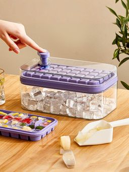 The Better Home - Purple Tbh 2 Layers Ice Cube Trays with Scoop