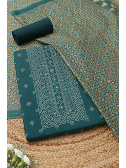 Soch - Green Bandhani Printed Unstitched Kurta with Bottom and Dupatta