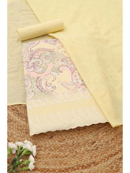 Soch - Yellow Paisley Printed Embroidered Unstitched Kurta with Bottom and Dupatta