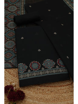 Soch - Black Jamdani Woven Unstitched Kurta with Bottom and Dupatta