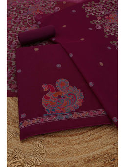 Soch - Purple Jamdani Woven Unstitched Kurta with Bottom and Dupatta