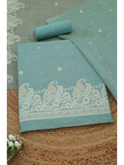 Soch - Powder Blue Jamdani Woven Unstitched Kurta with Bottom and Dupatta