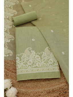 Soch - Light Green Jamdani Woven Unstitched Kurta with Bottom and Dupatta