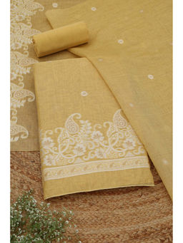 Soch - Yellow Jamdani Woven Unstitched Kurta with Bottom and Dupatta