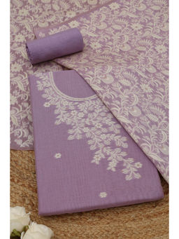Soch - Lavender Floral Woven Unstitched Kurta with Bottom and Dupatta