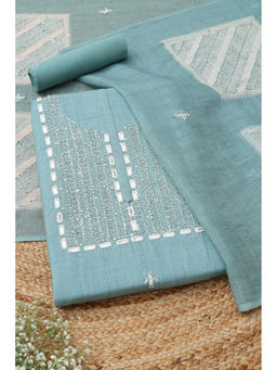 Soch - Blue Embellished Unstitched Kurta with Bottom and Dupatta