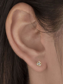 DISHIS - 14K Bis Hallmark Yellow Gold & Diamond Earrings