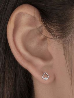 DISHIS - 14K Bis Hallmark White Gold & Diamond Earrings