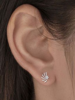 DISHIS - 14K Bis Hallmark White Gold & Diamond Earrings