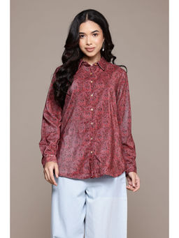 Aarke Ritu Kumar - Dusky Pink Kirani Velvet Shirt