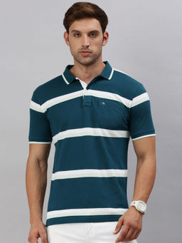 Classic Polo - Men's Stripes Printed Polo T-Shirt