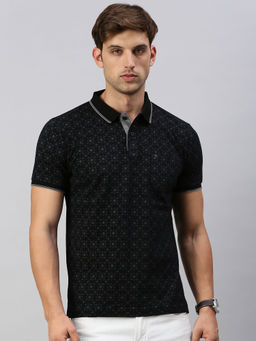Classic Polo - Men Black Printed Polo T-Shirt