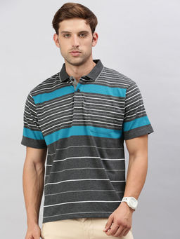 Classic Polo - Men Stripes Multi-Color Polo T-Shirt