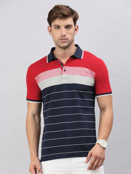 Classic Polo - Men Stripes Multi-Color Polo T-Shirt