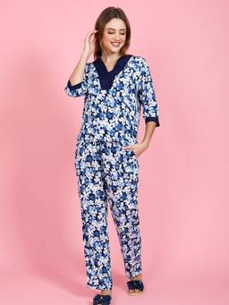 evolove - Rayon Night Top and Pyajama for Women (Set of 2)