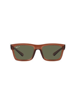 Ray-Ban - Transparent Brown Sunglasses 0RB4396 Rectangle Brown Frame Green Lens (54)