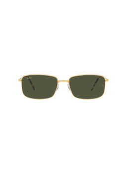 Ray-Ban - Legend Gold Sunglasses 0RB3717 Rectangle Gold Frame Green Lens (57)