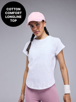 Kica - Cotton Longline Top With Adjustable Tie-Back- KIC005 White