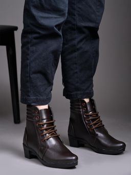 Shoetopia - Smart Casual Lace-Up Detailed Brown Boots for Girls