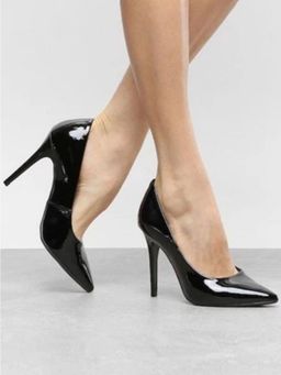 Shoetopia - High Heels Solid Patent Black Heels for Girls