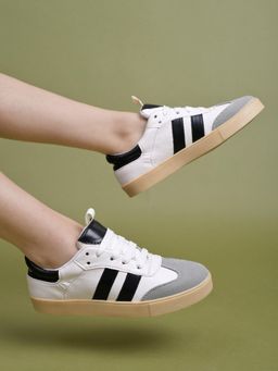 Shoetopia - White Smart Casual Sneakers for Girls