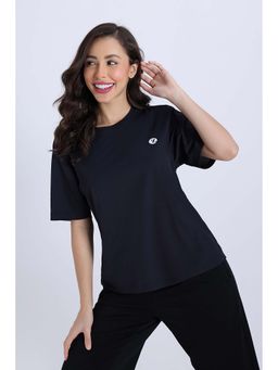 Zivame - Black Solid Relaxed T-Shirt