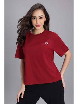 Zivame - Red Solid Relaxed T-Shirt