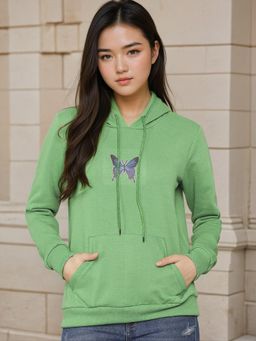 KOTTY - Green Printed Hoodie