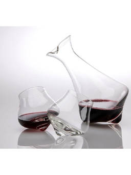 Melbify - Rolly Polly Wine Decanter (1250 ml) 2Pc Dancing Wine Glass (500 ml) Set