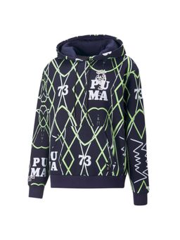 Puma - Run It Back Pullover Aop 2 Men Blue Hoodie
