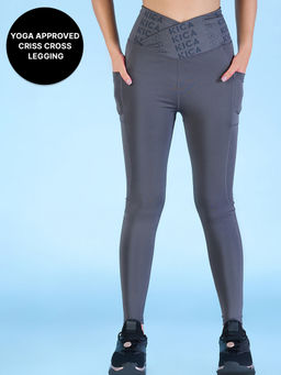 Kica - Mid Rise Criss Cross Yoga Leggings in KICASKN™ Sculpting Stretch Fabric