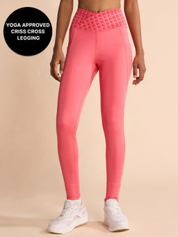 Kica - Women Cross Waist Mid Rise Leggings