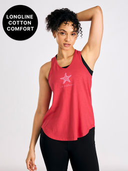 Kica - Everyday Cotton Longline Tank Top With Back Detail For Women