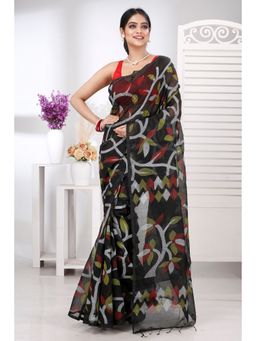 DipDiya - Women Black Cotton Saree