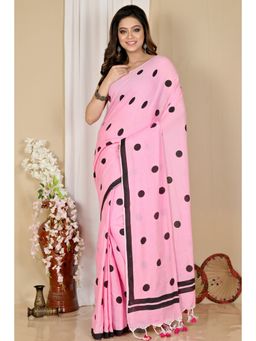 DipDiya - Women Pink Pure Cotton Saree