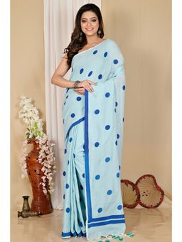DipDiya - Women Blue Pure Cotton Saree