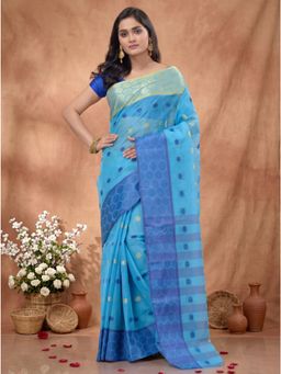 DipDiya - Women Blue Pure Cotton Saree